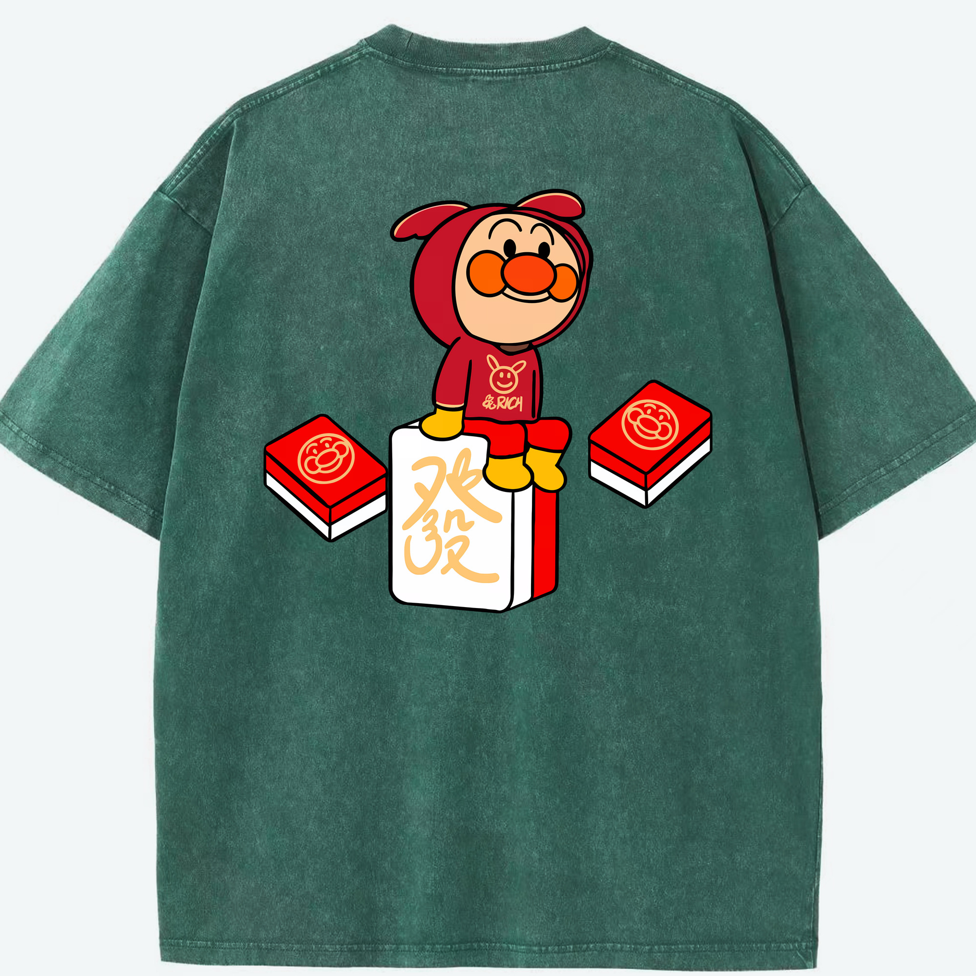 （画像用） アンパンマン Anpanman 綿100% ヴィンテージ風 半袖Tシャツ（背面プリント）